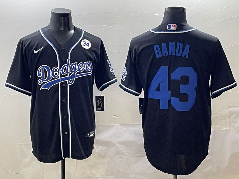 Men 2025 Los Angeles Dodgers #43 Banda Black Three generations Fashion Nike MLB Jersey style 5